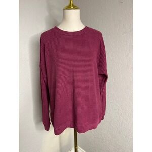 Ribbed Knit Crewneck Pullover Sweater Long Sleeve Casual Comfy Top